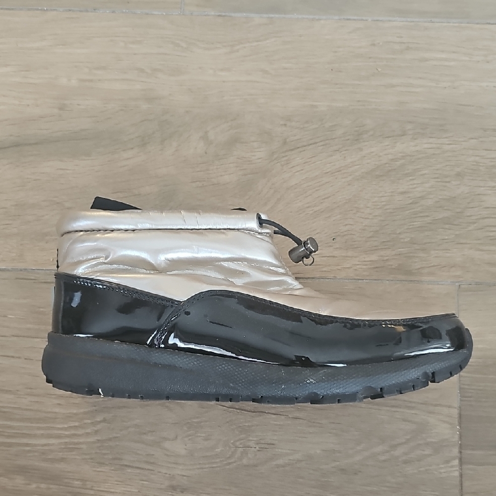 Stylish Black and Silver Ankle Boots By SPORTO, Size 7.5